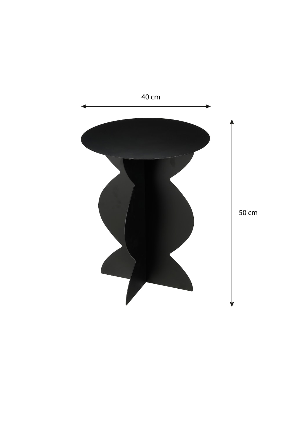 Beistelltisch Rafi Schwarz Eisen H50xB40xL40cm - Maisons Du Monde