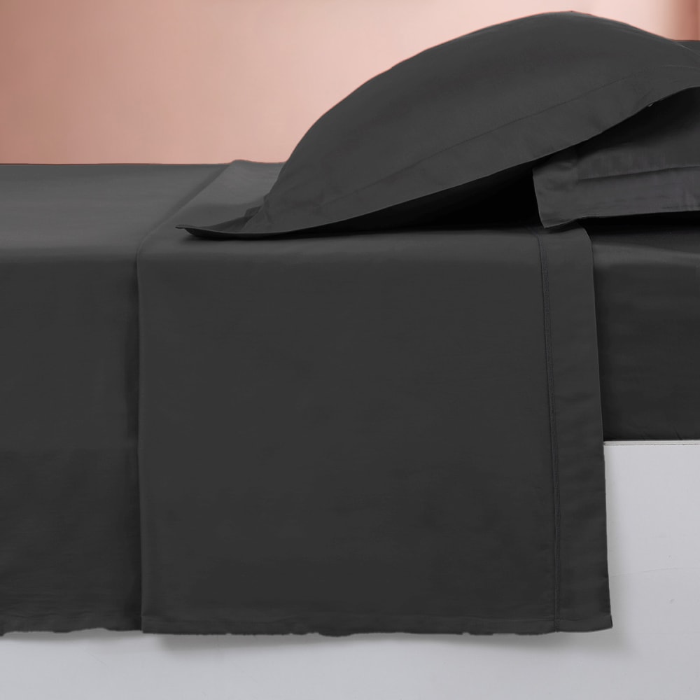 Pparure drap plat + 2 taies 65x65 cm anthracite 240x300 cm — vue 3