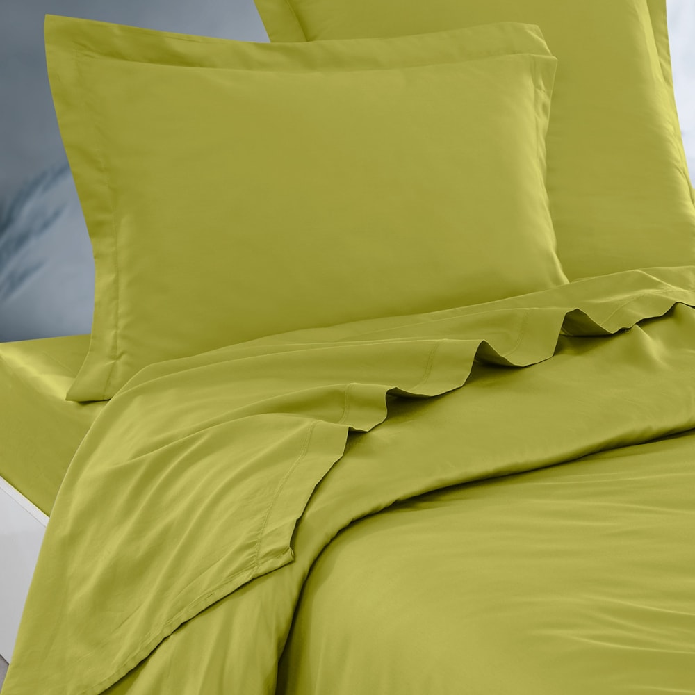 Parure drap plat + 2 taies 65x65 cm  citronelle 240x300 cm