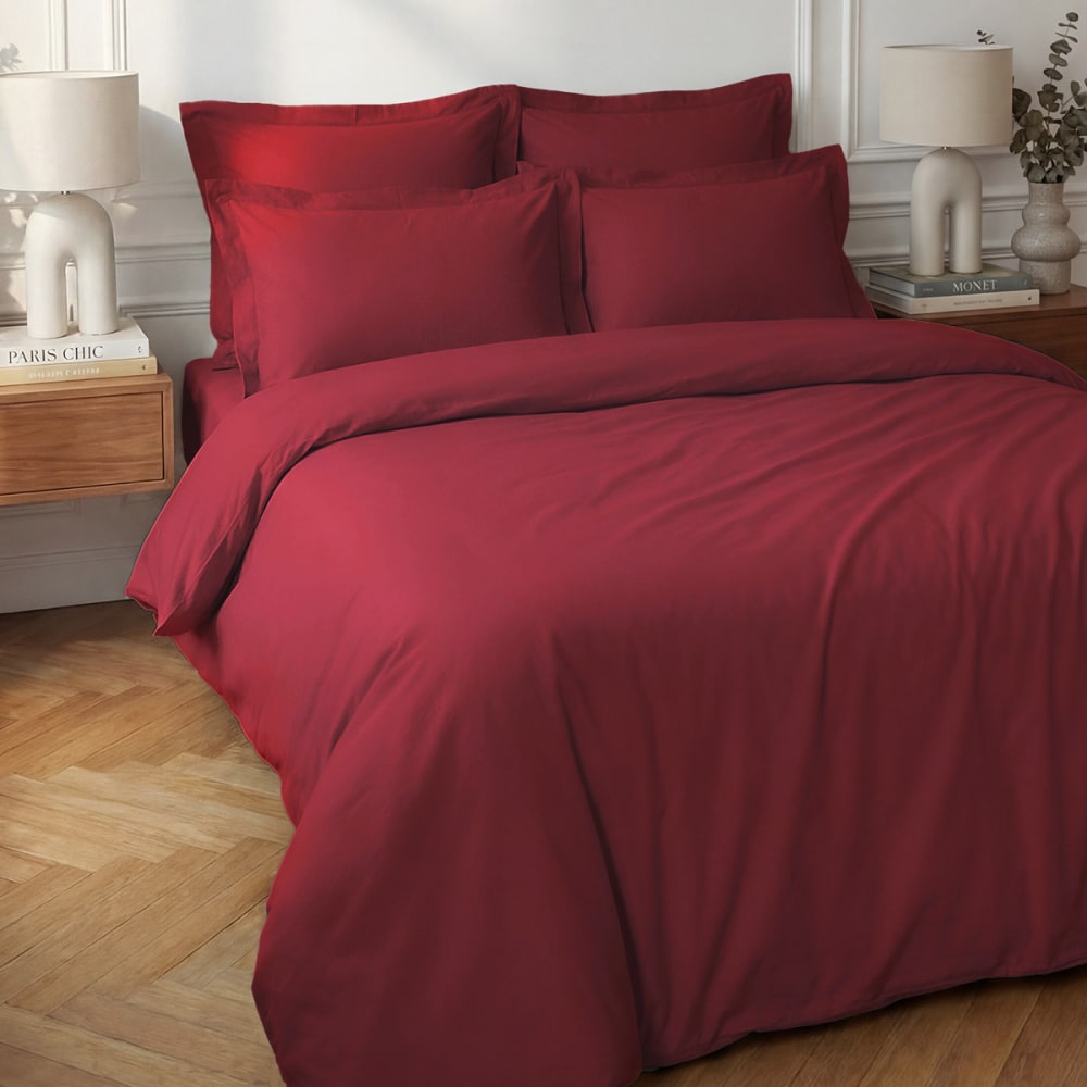 Parure housse de couette + 2 taies 65x65 cm  cardinal 200x200 cm