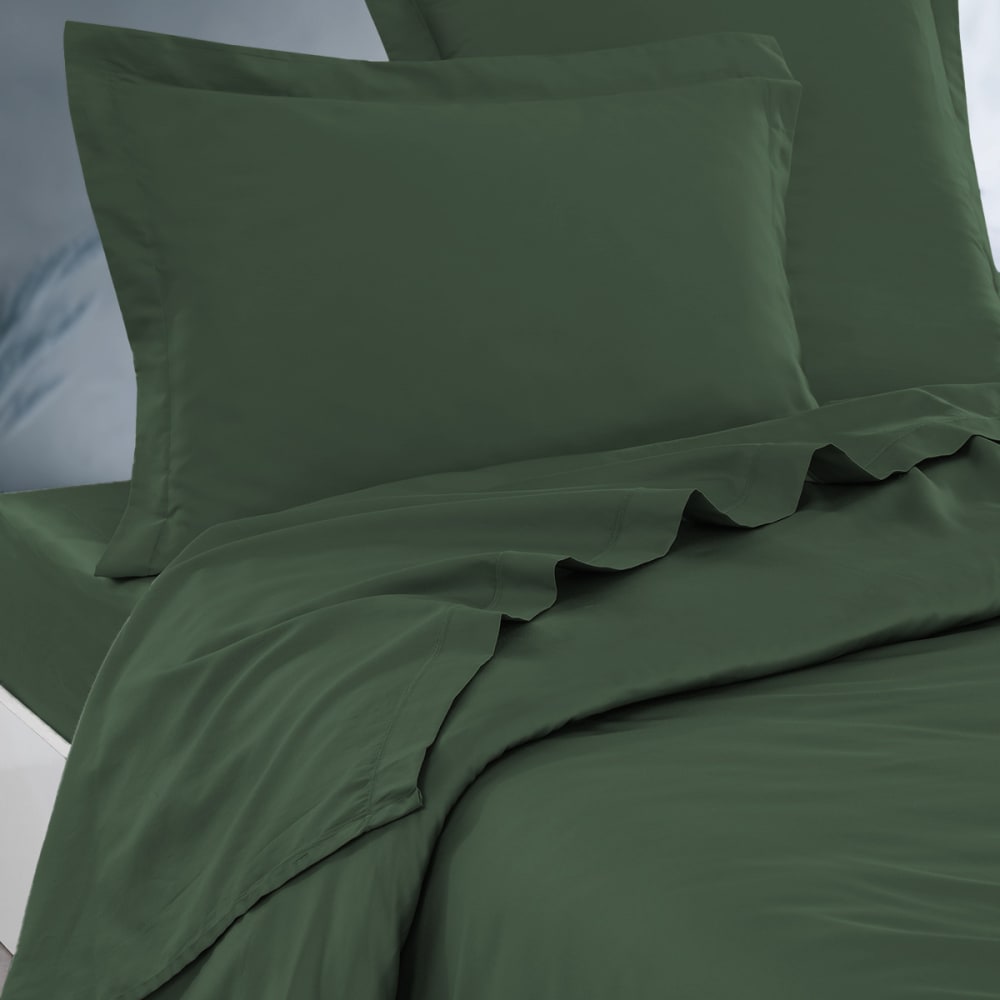 Parure drap plat + 2 taies 50x70 cm  eucalyptus 240x300 cm