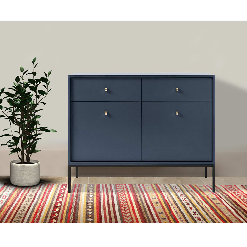 Kommode mit Türen & Schubladen aus Spanplatte, 104x39x83cm,
