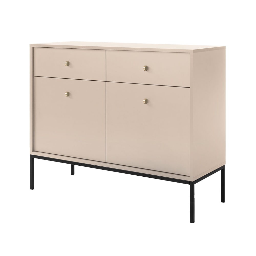 Feldmann-Wohnen Kommode mit Türen & Schubladen aus Spanplatte, 104x39x83cm, Beige style modern Beige Spanplatte