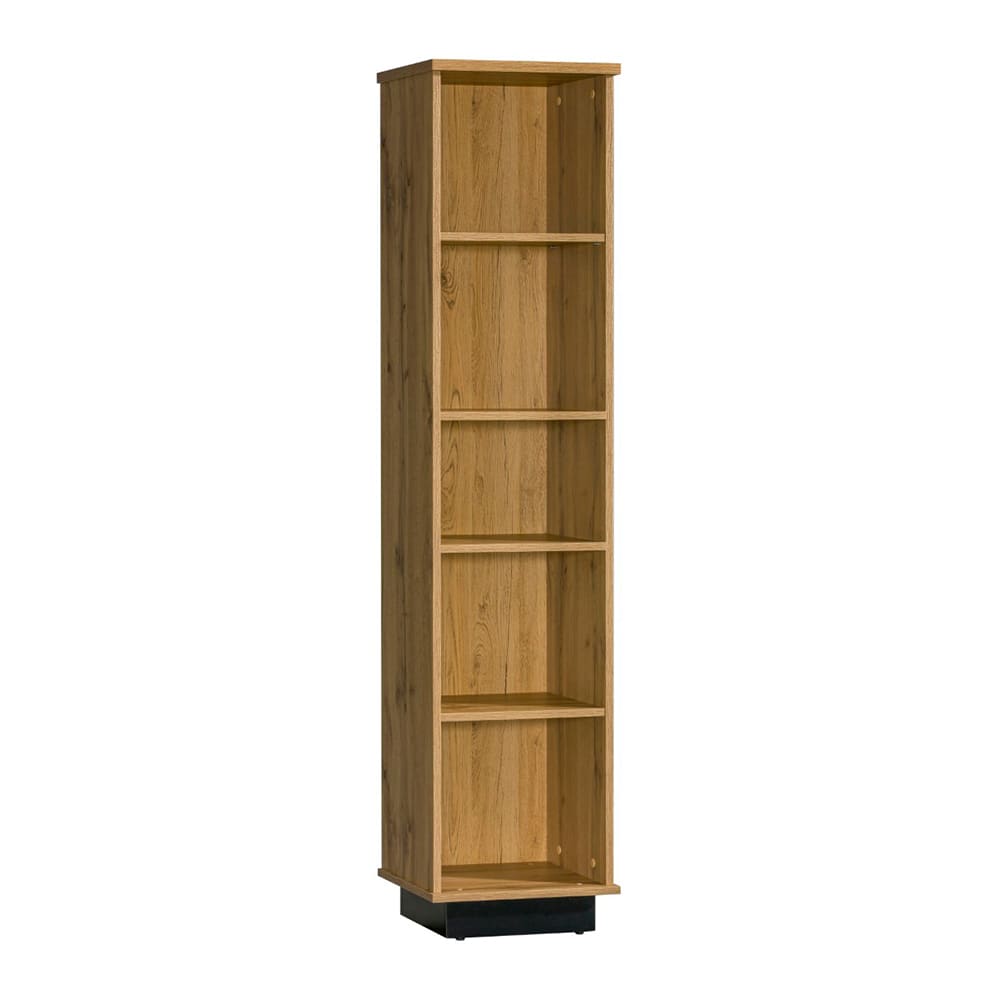 Feldmann-Wohnen Bücherregal mit 4 Einlegeböden, Eiche Wotan / schwarz, 40x36x175cm style modern Braun Spanplatte