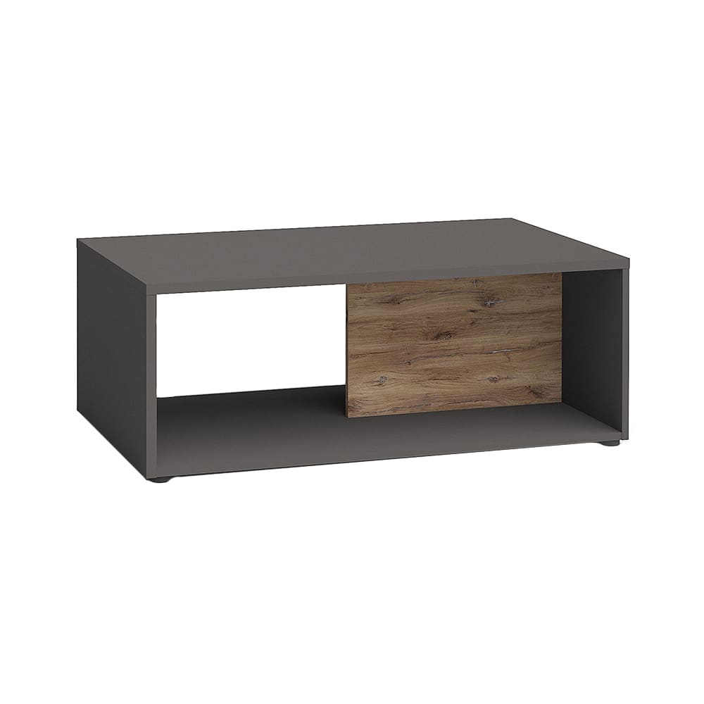 Feldmann-Wohnen Couchtisch mit Ablagefläche aus MDF, graphit / braun, 110x60x41cm style modern Grau Spanplatte