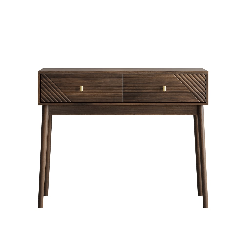 Urban Meuble Vintage Frisiertischkonsole mit 2 Schubladen, Braun Braun Spanplatte