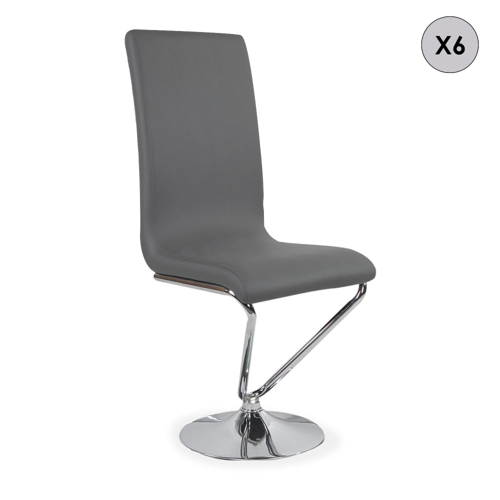 Lot de 6 chaises design - grises