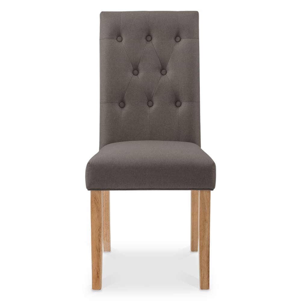 Lot de 2 chaises capitonnées en tissu taupe