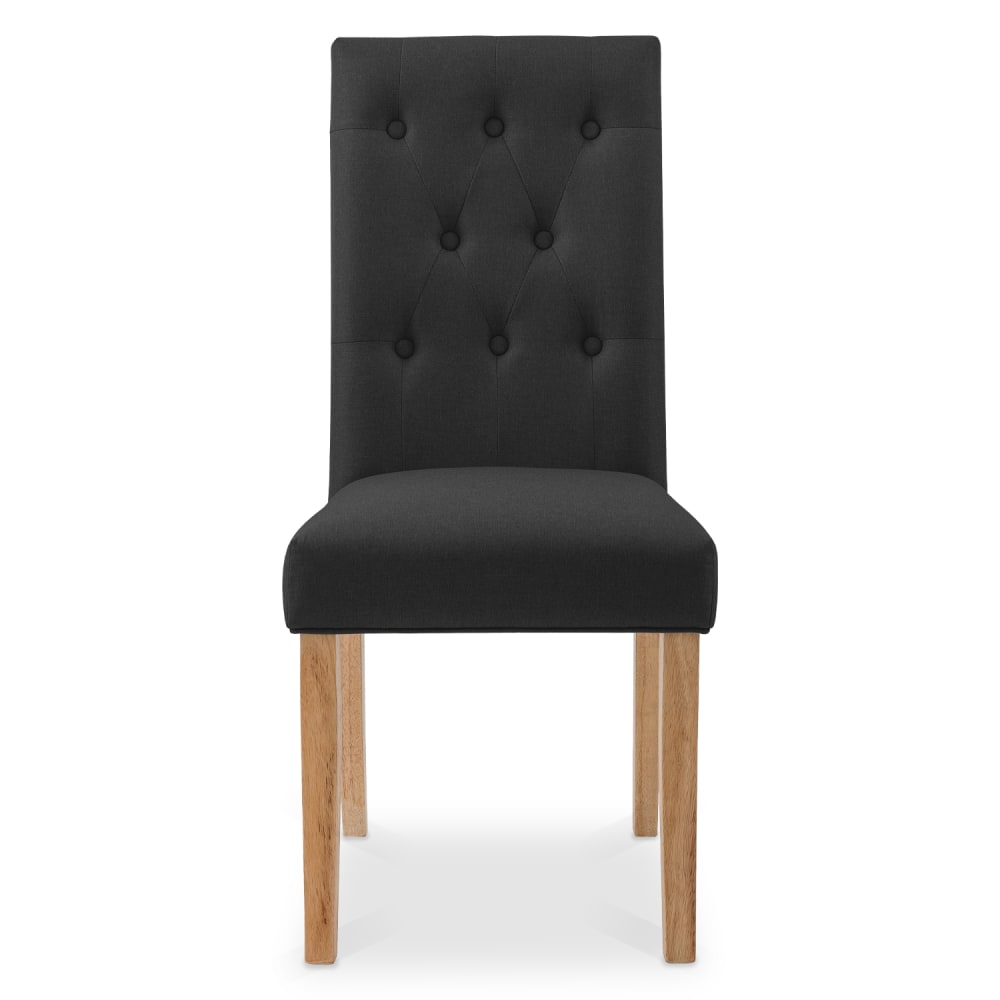 Lot de 4 chaises capitonnées en tissu noir