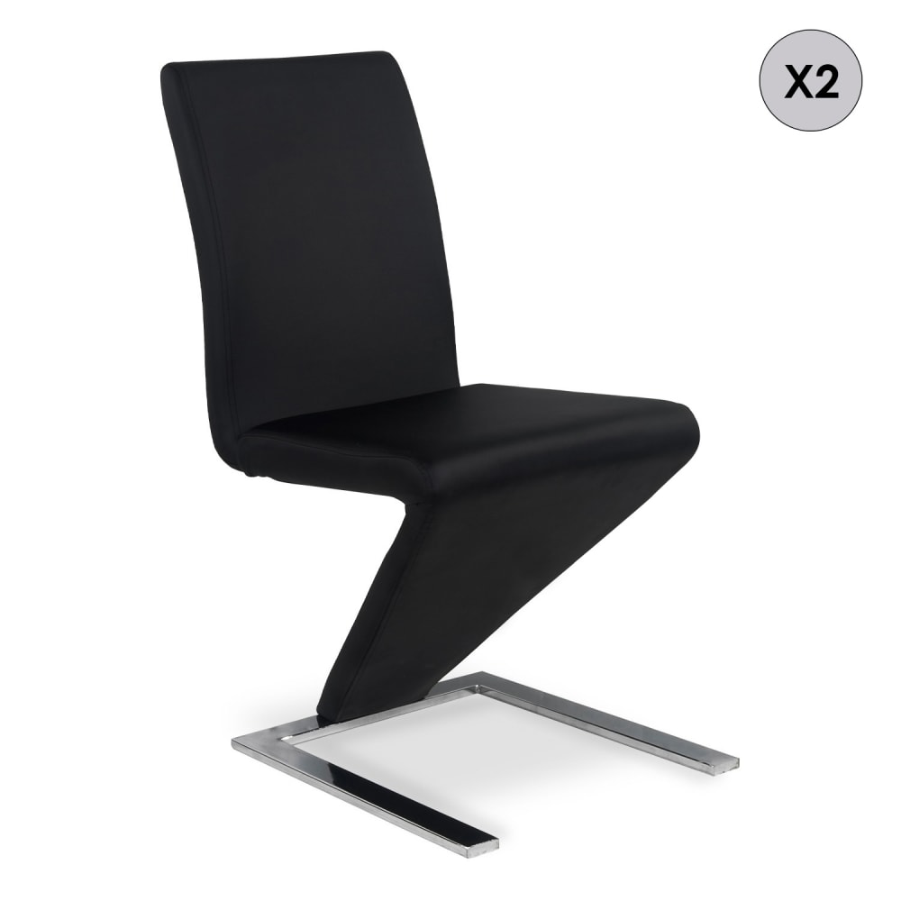 Lot de 2 chaises design - noires