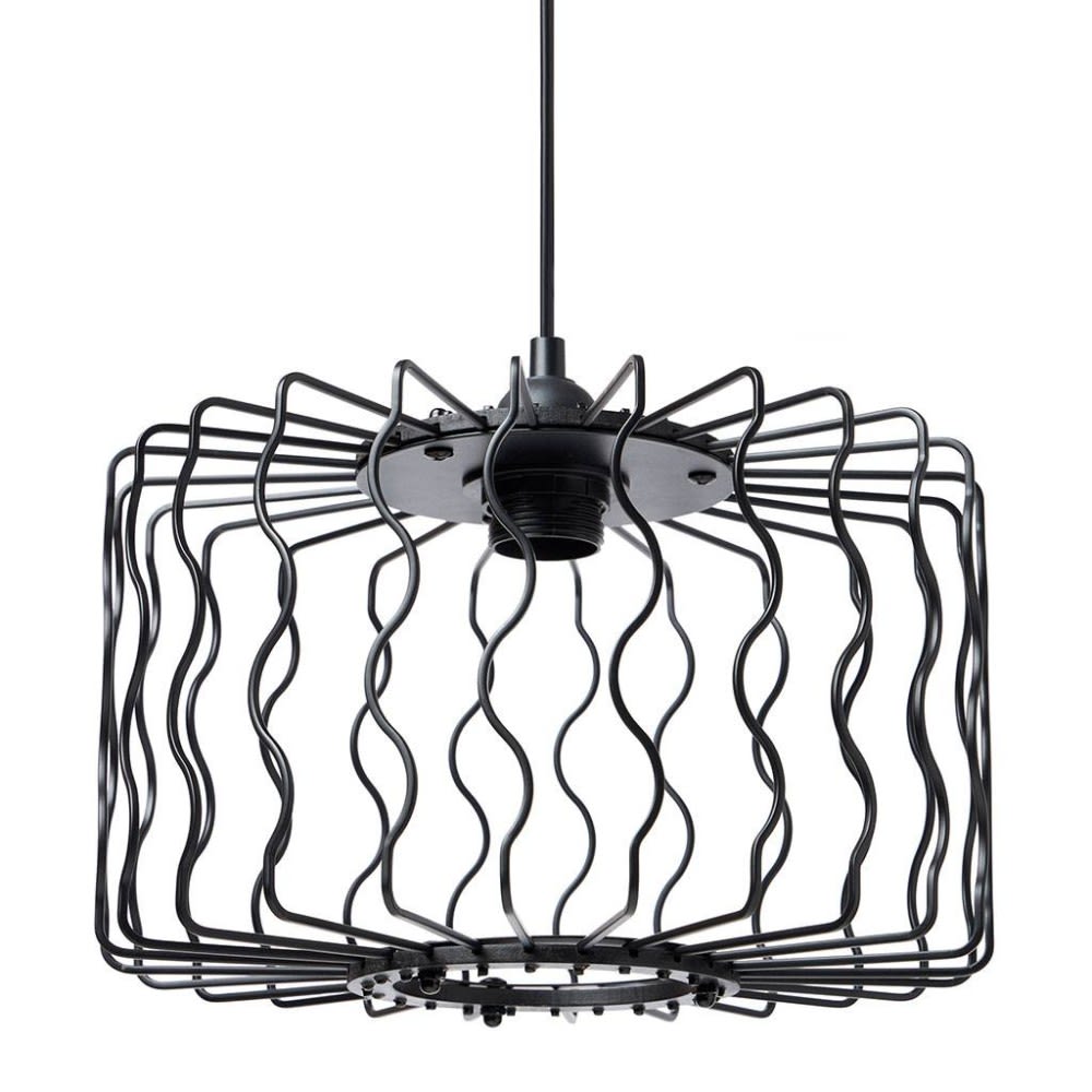 Suspension en métal noir ondulé 19x30 cm