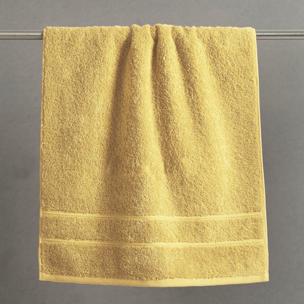 Serviette invité en coton jaune paille 30x50cm — vue 3