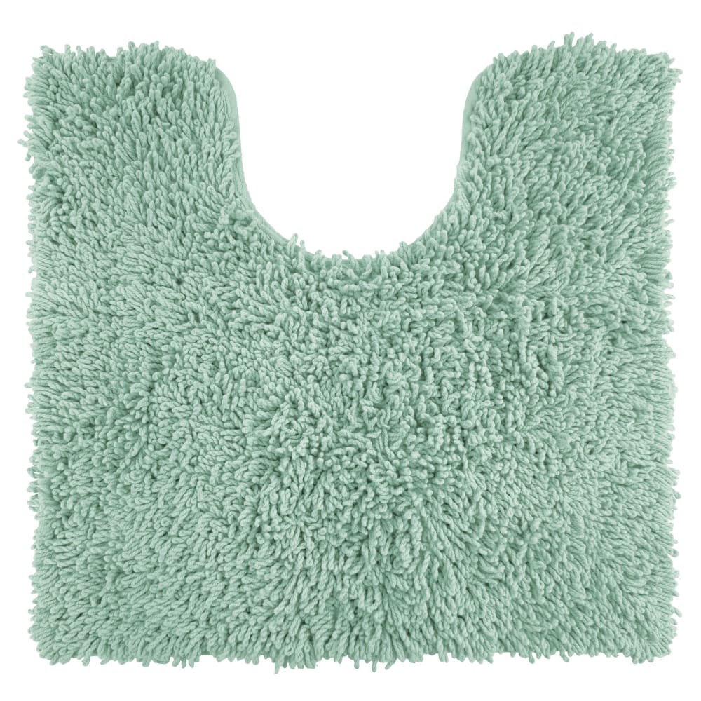 Tapis contour wc en coton vert amande 50x50cm