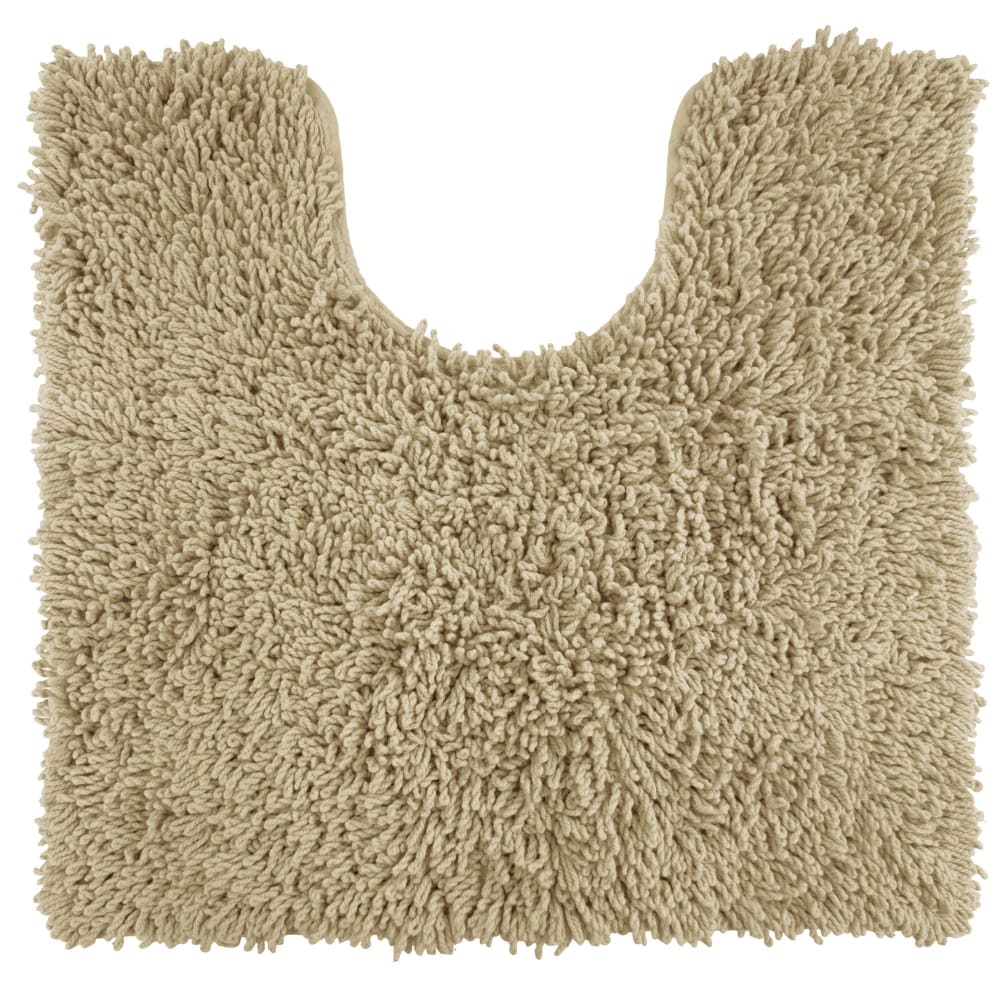 Tapis contour wc en coton marron taupe 50x50cm
