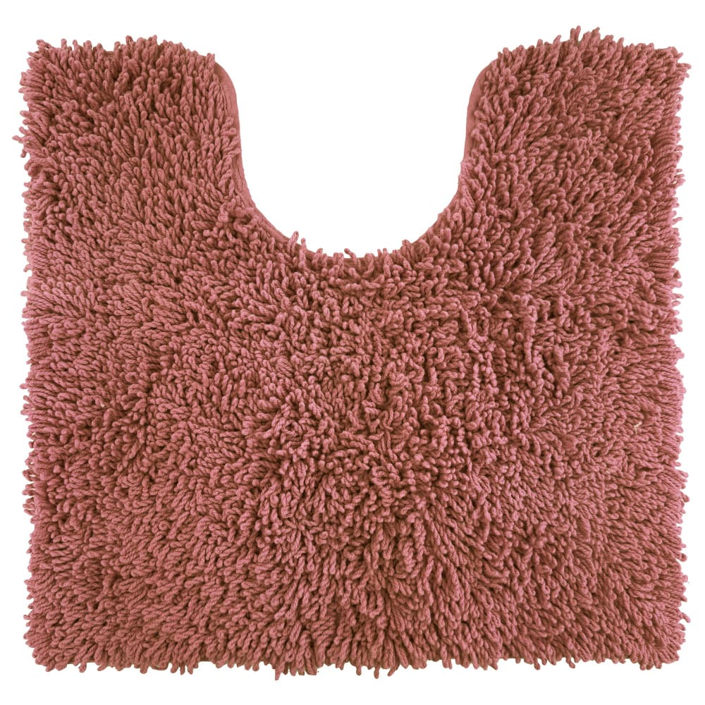 Tapis contour wc en coton rose terracotta 50x50cm