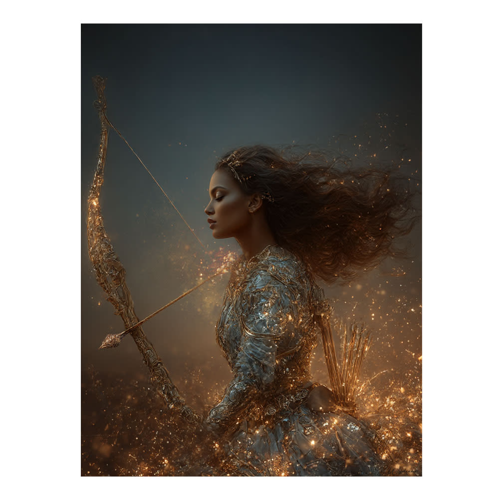 Tableau Femme Sagittaire alu-dibond multicolore 60x80 cm