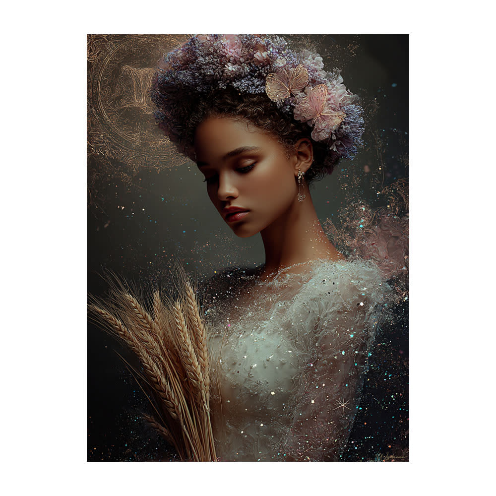 Tableau Femme Vierge alu-dibond multicolore  15x20 cm