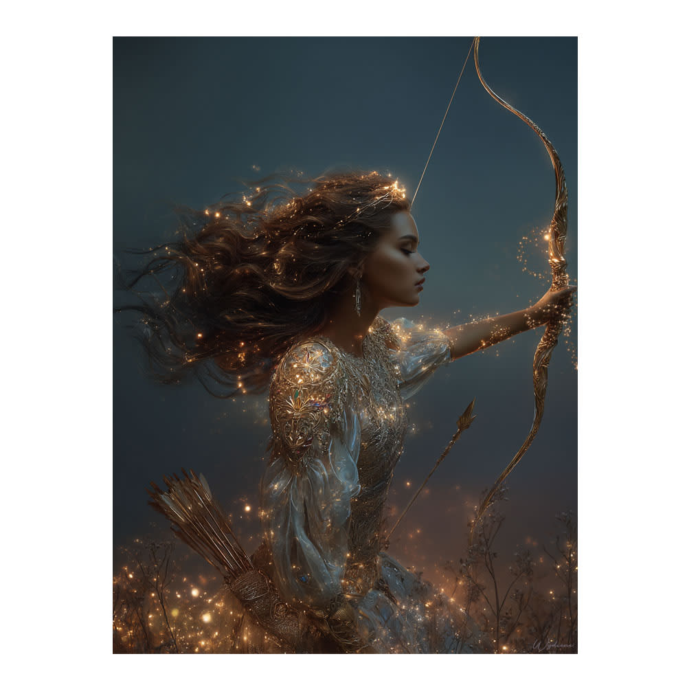 Tableau Femme Sagittaire alu-dibond multicolore 30x40 cm