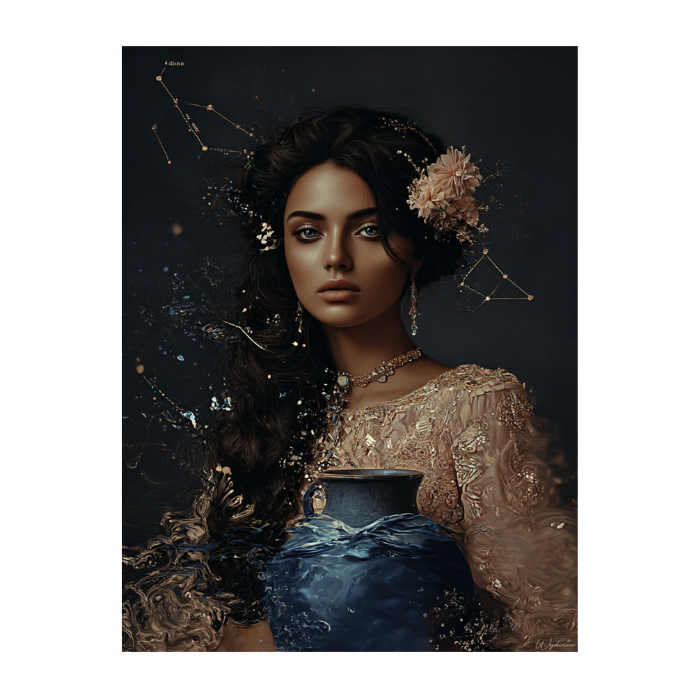 Tableau Femme Verseau alu-dibond multicolore 60x80 cm