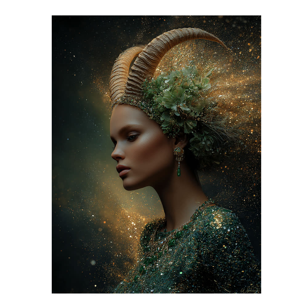 Tableau Femme Capricorne alu-dibond multicolore 30x40 cm