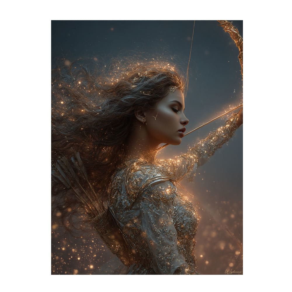 Tableau Femme Sagittaire alu-dibond multicolore 60x80 cm