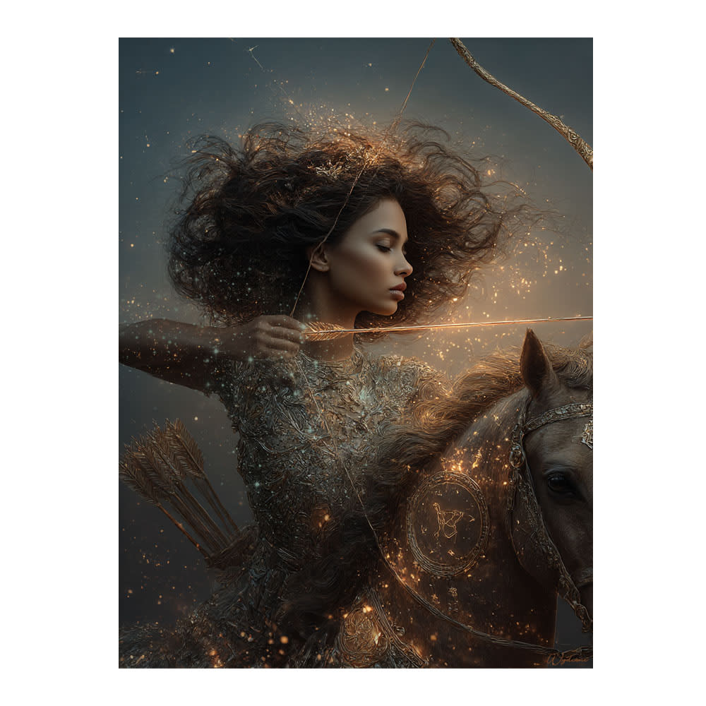 Tableau Femme Sagittaire - multicolore