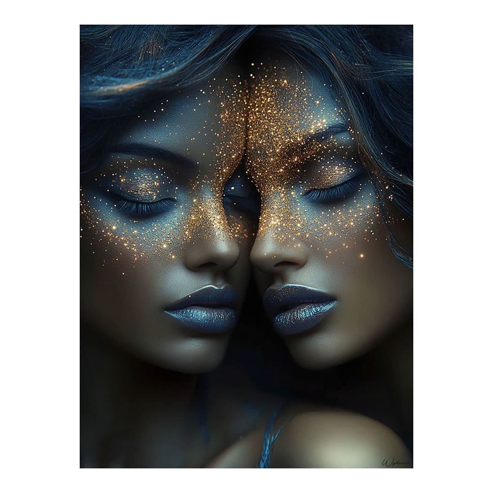 Tableau Femme Gémeaux alu-dibond multicolore 30x40 cm