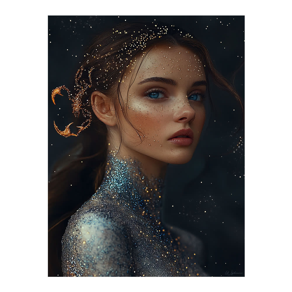 Tableau Femme Scorpion alu-dibond multicolore 30x40 cm