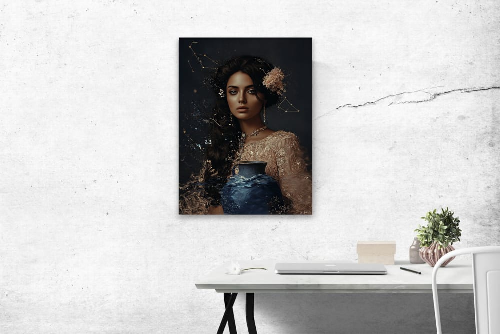 Tableau Femme Verseau alu dibond multicolore  30x40 cm