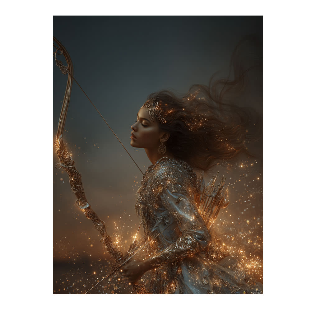 Tableau Femme Sagittaire alu-dibond multicolore 60x80 cm