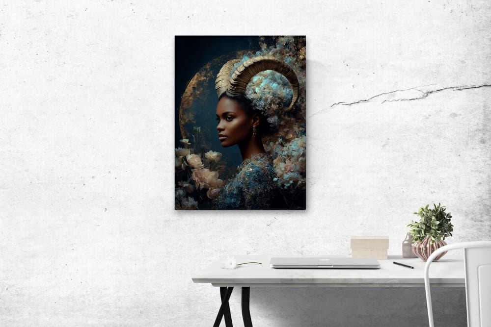 Tableau Femme Capricorne alu-dibond multicolore  30x40 cm
