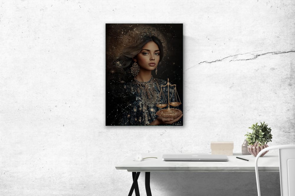 Tableau Femme Balance alu-dibond multicolore 60x80 cm