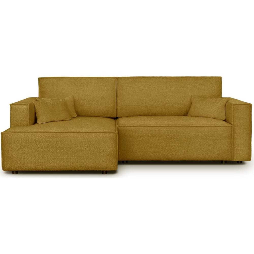 Canapé d'angle gauche convertible 3 places - tissu bouclé jaune