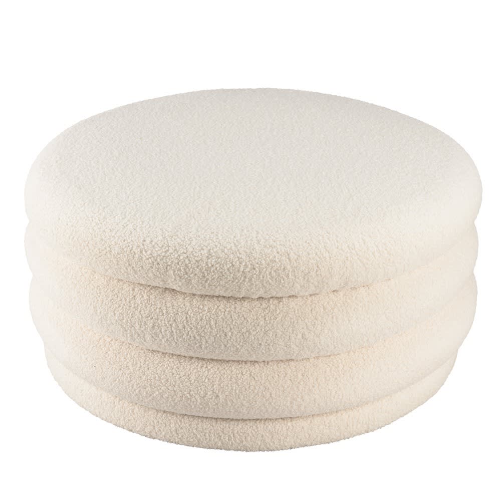 pouf l en tissu bouclette