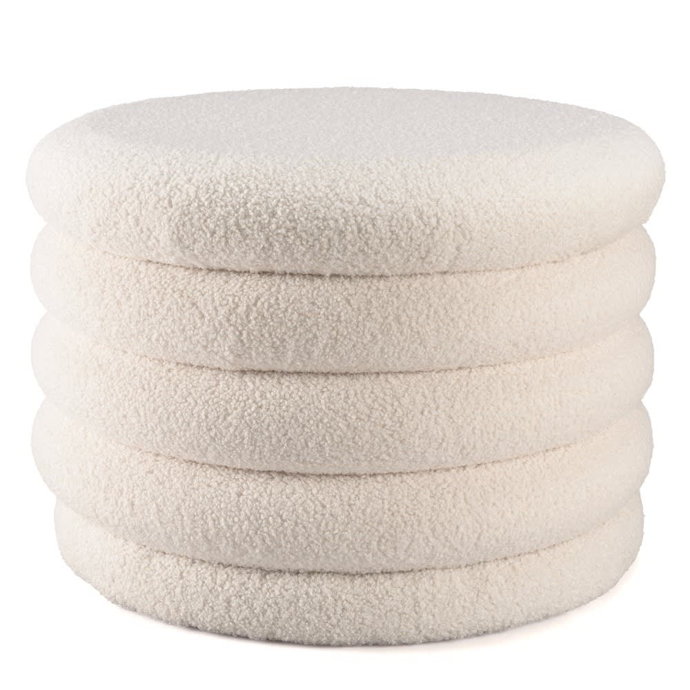 Pouf m en tissu bouclette