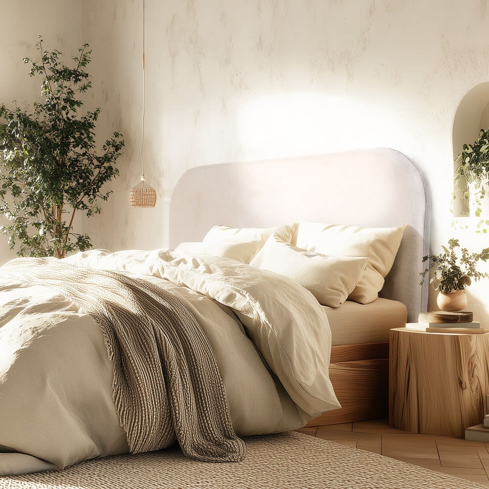 Tête de lit rembourrée pour lits 160/180cm couleur beige