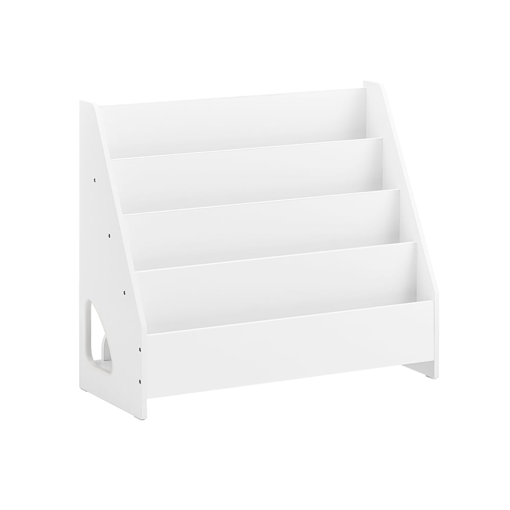 Bibliothèque pour enfants avec 4 étagères effet bois blanc