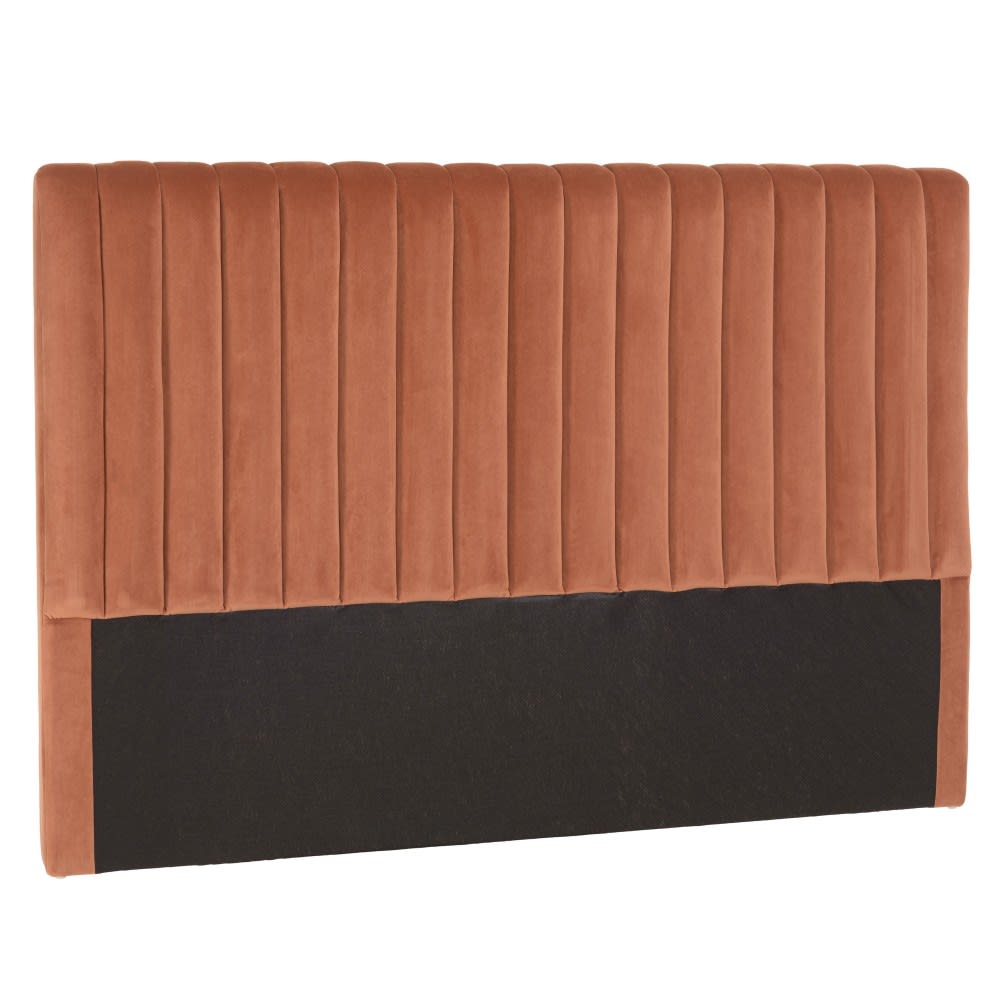 Tête de lit rembourrée pour lits 140/160cm velours orange