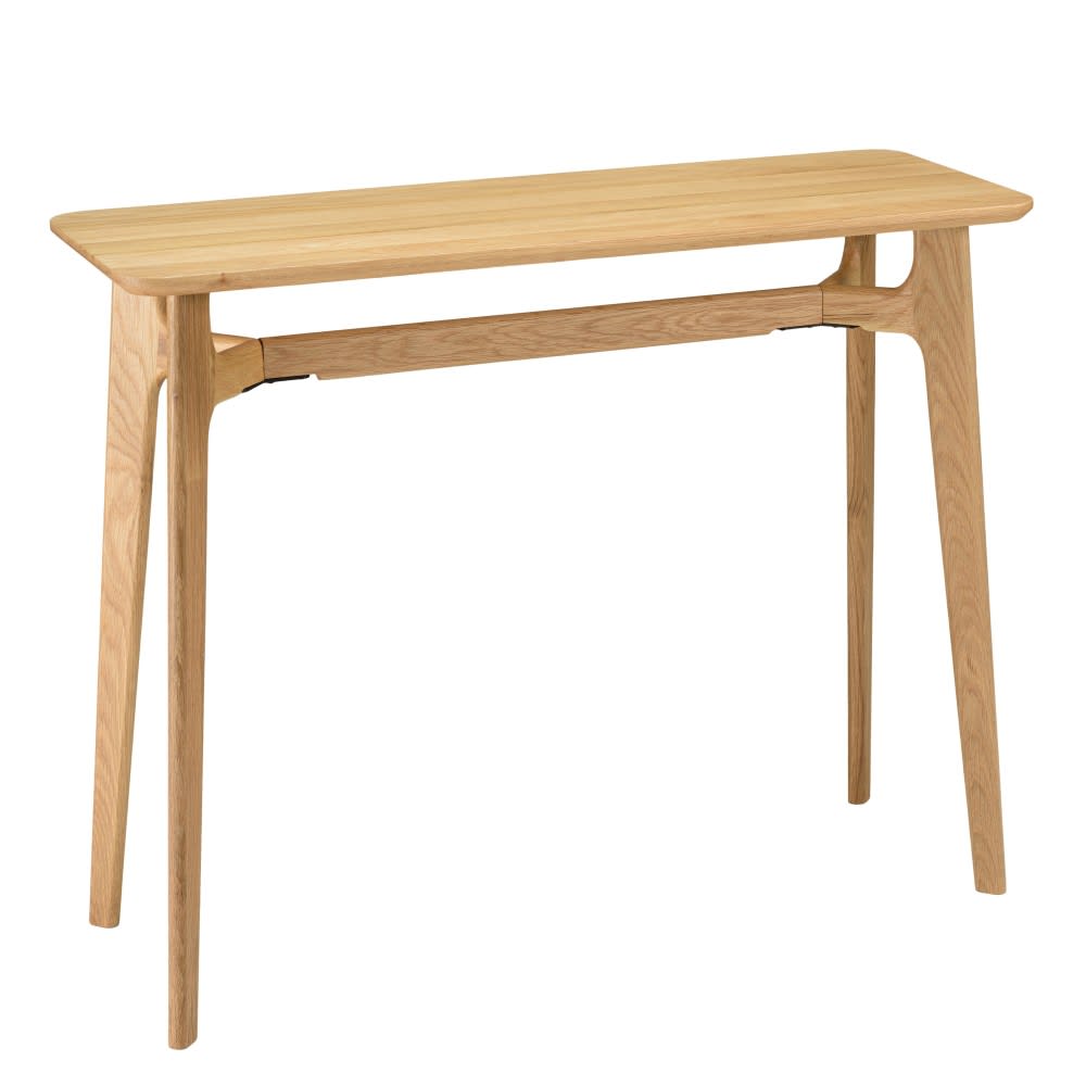 MACABANE Konsole 100 x 35 cm aus massiver Eiche style classic chic Braun Holz