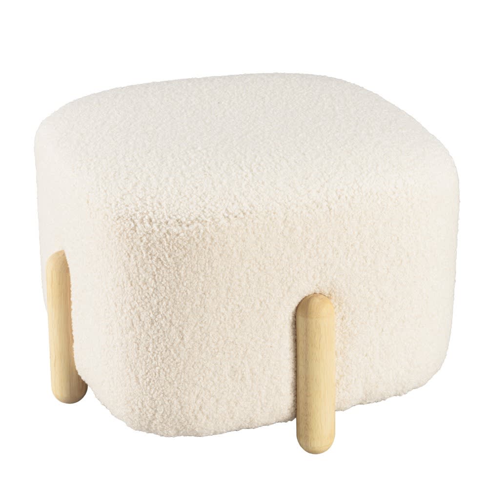 Pouf en tissu bouclette