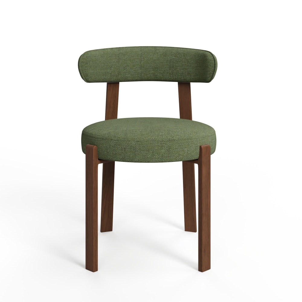 Lot de 2 chaises en velours chenillé vert kaki Lot de 2 chaises en velours chenillé vert kaki