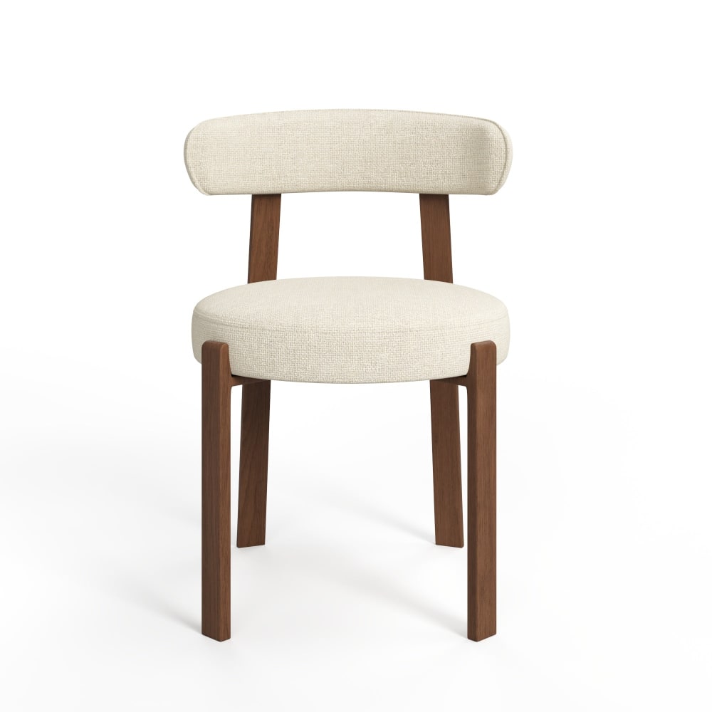 Lot de 2 chaises en velours chenillé crème Lot de 2 chaises en velours chenillé crème