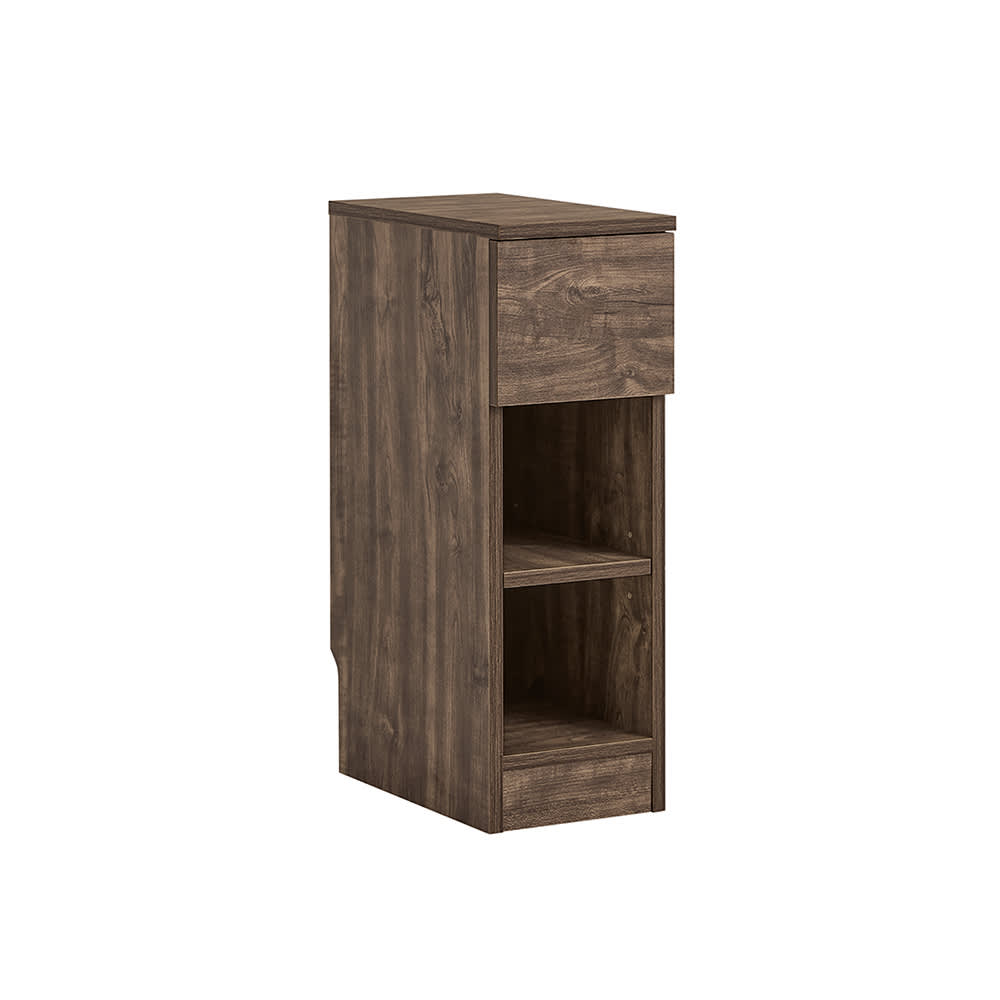 SoBuy Nachttisch schmal mit schublade und 2 ablage braun 20x35x60 cm style vintage - Spanplatte