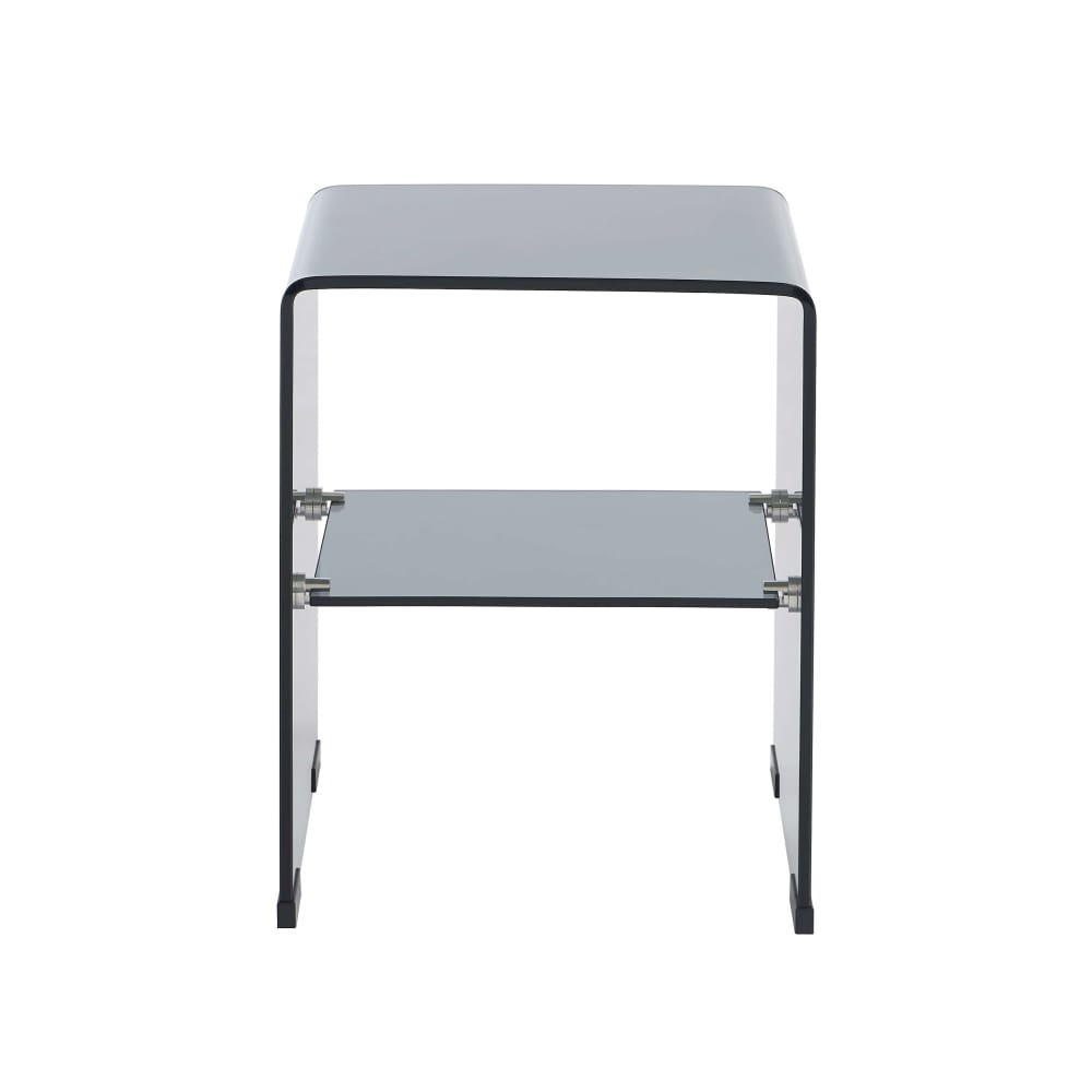 Table de chevet verre trempé noir