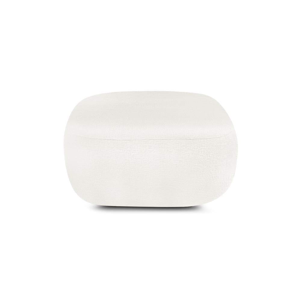 Pouf carré en tissu ecru