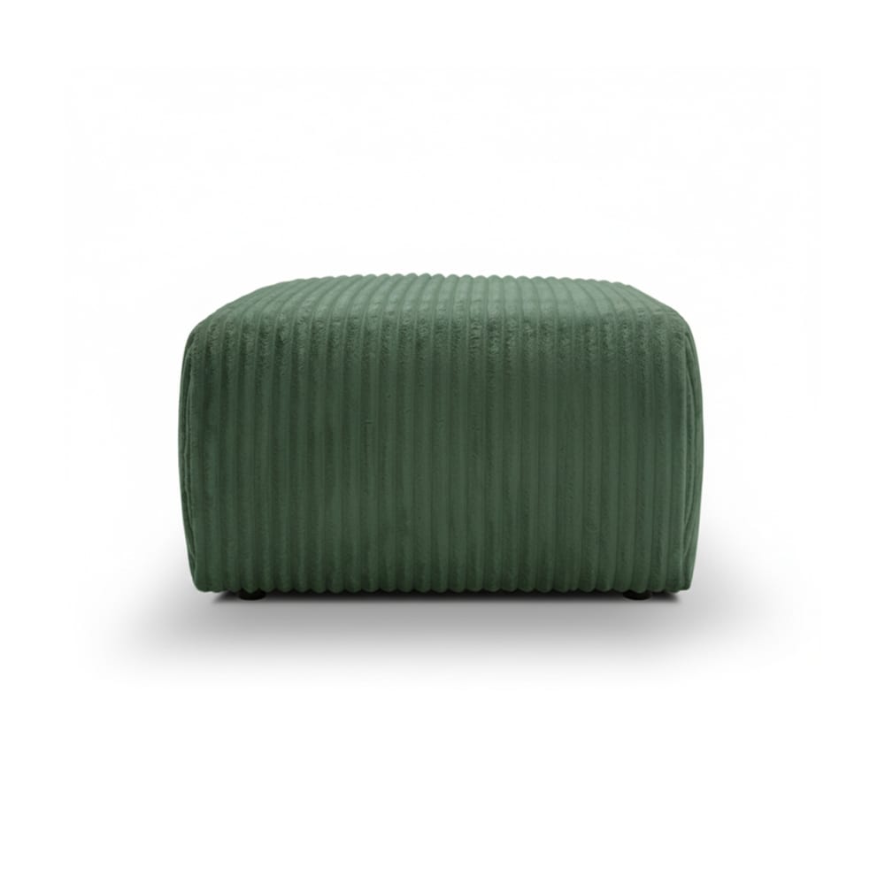Pouf carré en velours côtelé   vert kaki
