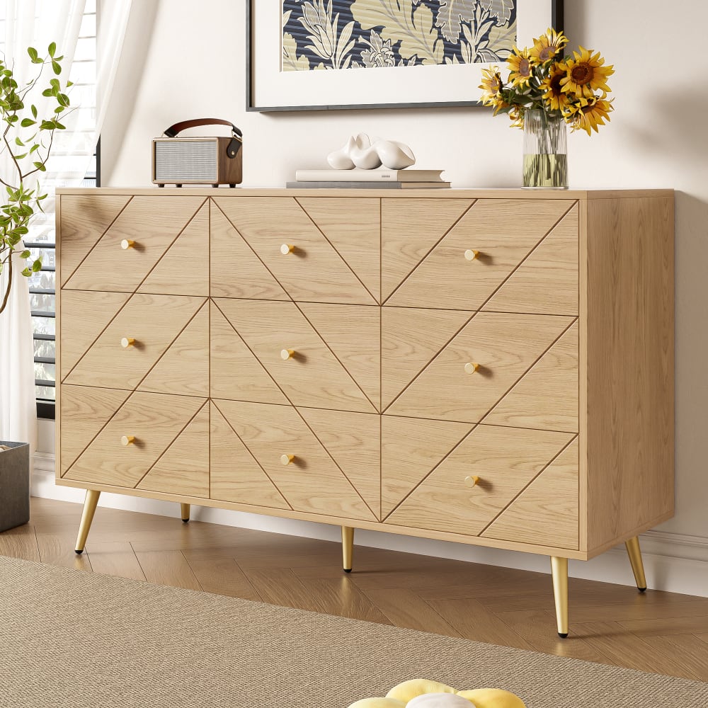 Sideboard mit Geometrischem Muster und 9 Schubladen in