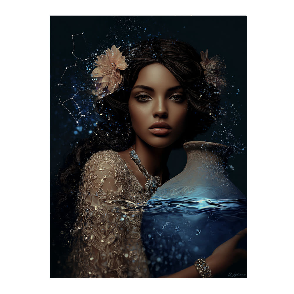 Tableau Femme Verseau alu-dibond multicolore 60x80 cm