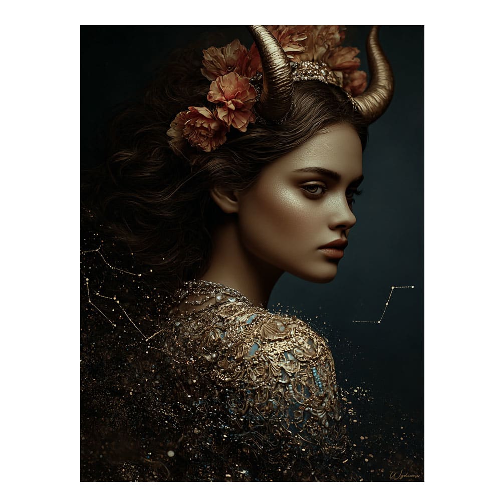 Tableau Femme Taureau alu-dibond multicolore 60x80 cm