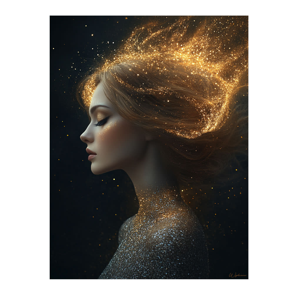 Tableau Femme Lion alu-dibond multicolore 30x40 cm